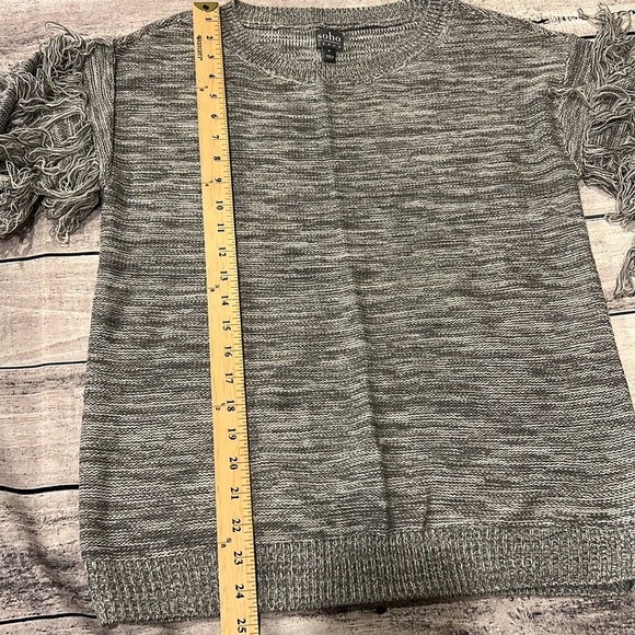 NWOT New York Jeans Company soho Fringe Sleeve‎ Sweater Sz M - Picture 5 of 5